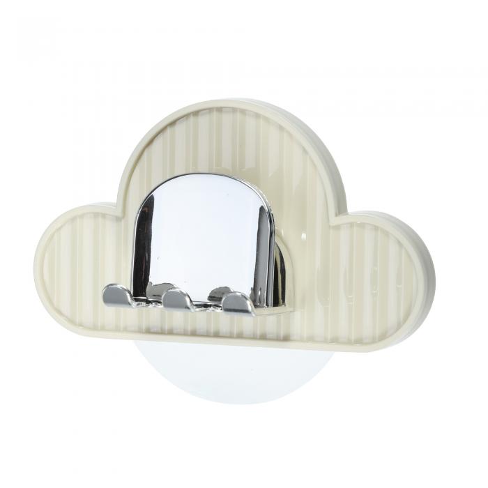 VOCOSTE 歯ブラシスタンド 歯ブラシホルダー 壁掛け バスルーム用 可愛い 吊り下げ 雲形 1セット 薄茶色