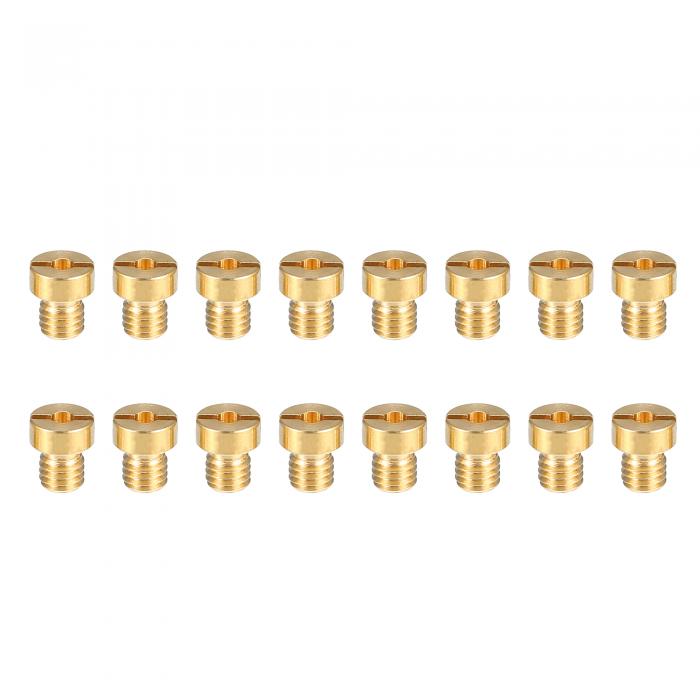 Motoforti ユニバーサルモーターサイクルキャブレタージェットメインジェット ノズル M5x0.8 95 98 100 102 105 108 110 112 115 120 125 130 135 140 145 150 メタル 金トーン 16個セット