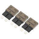 Motoforti ユニバーサルカーE37サーキットブレーカーヒューズ交換 7.5A 14V 耐久性のあるプラスチックメタル ダークブラウン 3個入り(2)