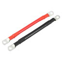 Motoforti ユニバーサル1/0ゲージAWGカーバッテリーケーブル バッテリーインバーターケーブル 3/8インチラグ7インチ 耐久性があり 純銅製 レッド 黒 1ペア