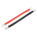 Motoforti ユニバーサル1/0ゲージAWGカーバッテリーケーブル バッテリーインバーターケーブル 3/8インチラグ付き9インチ 耐久性があり 純銅製 レッド 1ペア