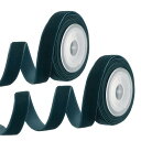PATIKIL 0.35" x 2.18ヤード ベルベットリボン 2個セット シングルフェイス ヴィンテージベルベットリボンスプール デコレーション ギフト DIYラッピング クラフト ウェディングヘアボウに最適 インディゴ色