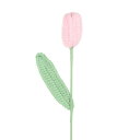 PATIKIL クロシェフラワー 手作り 編み物で作られた閉じたチューリップ 人工織りフェイクフラワー ステム付き バレンタインギフト ホームウェディングパーテ...