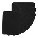 PATIKIL ファブリックアイロンパッチ 8枚セット 5x4" 内外両面強力接着剤 100%コッ トン製修理パッチキット 衣類 修理と装飾に最適 黒