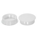 PATIKIL 32mm(1.3")プラスチック製ホールプラグ 20個セット フラッシュタイプ 丸いホールプラグカバー テーブル キッチンキャビネット 家具用 ホワイト