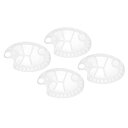 PATIKIL 17 ウェルズペイントトレイパレット 4個 塗装パレットホルダー 中魚型 水クロマ ガッシュ絵画 アート クラフト DIYプロジェクト用 ホワイ...