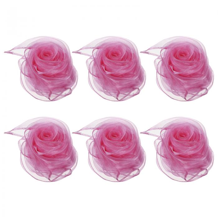 PATIKIL ダンススカーフ 6枚セット 24"×24" マジェンタ色 マジック 音楽 アクティビティ ジャグリング ..