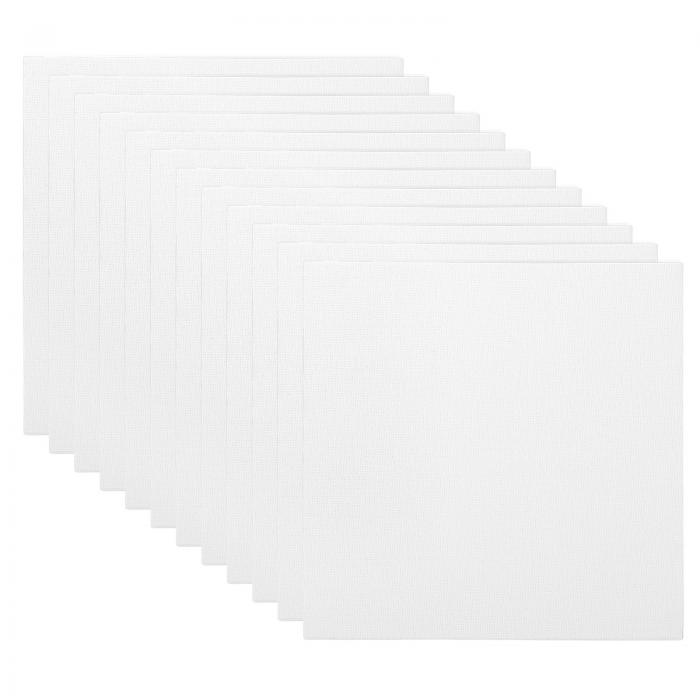 PATIKIL 8x8" キャンバスボード 12パック アクリル 油絵 テンペラ絵具用 100％コッ トン 正方形トリプルプライム伸ばし空白キャンバスパネル ホワイト