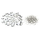 PATIKIL K9水晶オクタゴンビーズ2穴ペンダントリング付き 50個入り16mmシャンデリアプリズムパーツ装飾用クリアビーズ DIYアートクラフト装飾に最適