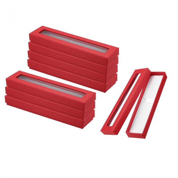 PATIKIL ペンギフトボックス 8個入り 空 ペンケース カードボード製 ケース 透明窓付き ペンプレゼンテ..