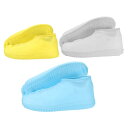 PATIKIL S/M/L シリコン製防水シューズカバー 3足セット 厚手で再利用可能な滑り止め折りたたみ式 レインシューズカバー アウトドア用 雨や雪から足元...