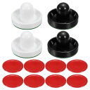 PATIKIL 96mm エアホッケープッシャーとエアホッケーパック ゲームテーブル用 交換用アクセサリー(プッシャー4個 パック8個とパッド)