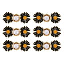 PATIKIL 46x19mm 金属製可調節パンツウエストタイトナー 6個セット ノーソーンサンフラワージーンズボタンピンは ゴー ルデン黒イエロー ゆるいジーンズ パンツ スカート 袖