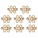 PATIKIL 27x30mm 金属製可変式パンツウエストタイトナー 8個セット ノーソー花ジーンズボタンピン ゴ ールド色。ズボン パンツ スカート 袖など ゆるいジーンズに適用可能。