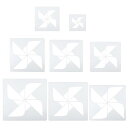 PATIKIL 風車 絵画ステンシル 16個セット ペイントステンシル 木材 布 ガラス 壁に描くため 再利用可能なテンプレートステンシル ホワイト