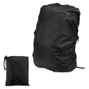 PATIKIL 50-70L 防水バックパックレ インカバー アンチスリップクロスバックルストラップとドローストリングバッグ付き ハイキング キャンプ 旅行用 XL 黒チェック柄