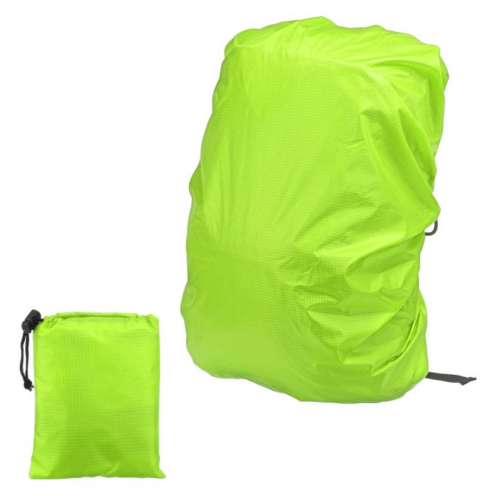 PATIKIL 15-25L 防水バックパックレ インカバー 滑り止めクロスバックルストラップとドローストリングバッグ付き ハイキング キャンプ 旅行用 Sサイズ 蛍光緑チェック柄