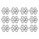 PATIKIL 27x30mm 金属製可調節パンツウエストタイトナー 12個セット フラワージーンズボタンピン ゆるいジーンズ パンツ スカート 袖に適用 シルバー