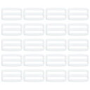 PATIKIL 1 1/2"トライグライドスライドバックル、20個パック、バックパックバッグベルト用プラスチックウェビングストラップファスナー、ホワイト