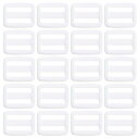 PATIKIL 27/32" トライグライドスライドバックル、20個セット プラスチック製ウェビングストラップファスナー バックパックバッグベルト用、ホワイト
