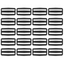 PATIKIL 1 1/2"トライグライドスライドバックル、25個パック、バックパックバッグベルト用プラスチックウェビングストラップファスナー、黒