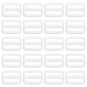 PATIKIL 1"トライグライドスライドバックル、25個パック、バックパックバッグベルト用プラスチックウェビングストラップファスナー、ホワイト