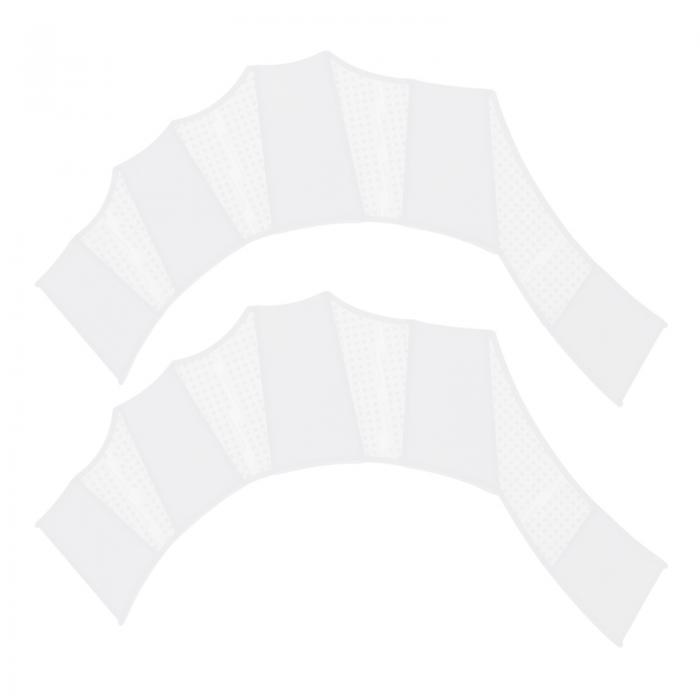 PATIKIL シリコン製 水泳手袋 1ペア ウェブ付きスイムグローブ フィンガーフロッグタイプ 防水ギア 水中トレーニング用 ホワイト Sサイズ
