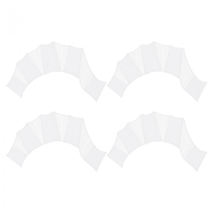 PATIKIL シリコン製 水泳手袋 2ペア ウェブ付きスイムグローブ フィンガーフロッグタイプ 防水ギア 水中トレーニング用 ホワイト Lサイズ