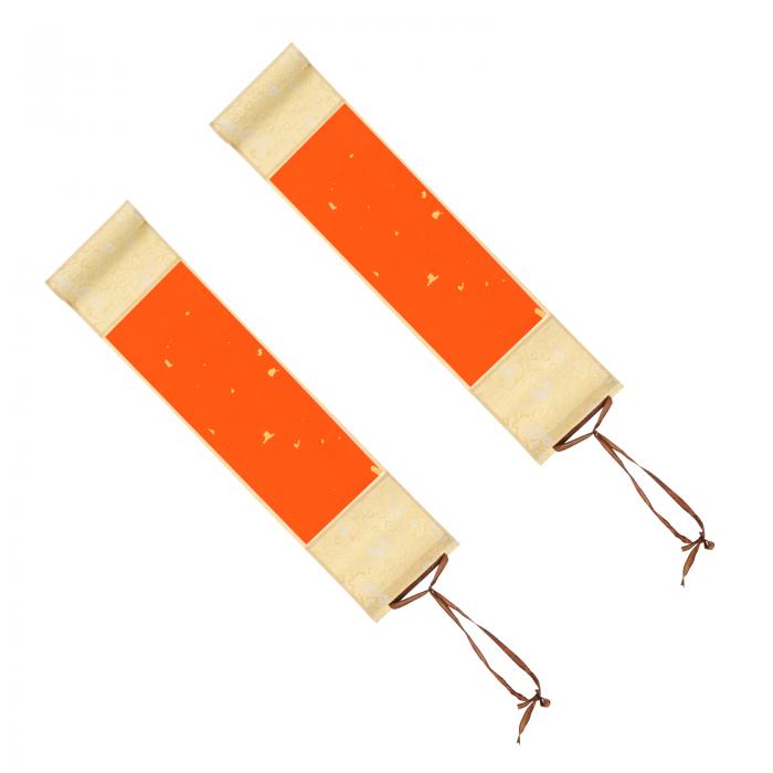 PATIKIL 15x4" ミニ宣紙スクロー ル 2枚 シルク半生熟宣紙 空白 掛け軸 中国 書道空白 掛け軸 アートペ..