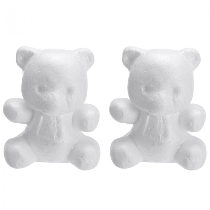 PATIKIL 2個 フォームベア 4.8" ベアフォームアニマル ホワイトフォームシェイプ バルクスカルプチャー..