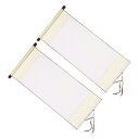 PATIKIL 35x16" 宣紙スクロー ル 2パック シルクハーフロウライプブ ランクハンギング宣紙中国 書道練習ロール アートペイントホームデコレーション用 ホワイト