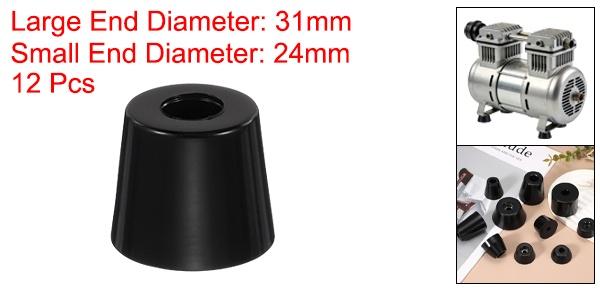 12個セット 防振ゴム足 31mm(長さ)×24mm(幅)×25mm(高さ) 6mm(ネジ穴径) アイソレー...