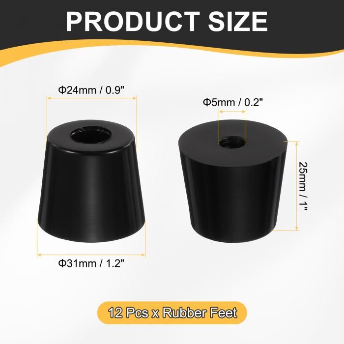 12個セット 防振ゴム足 31mm(長さ)×24mm(幅)×25mm(高さ) 6mm(ネジ穴径) アイソレー...