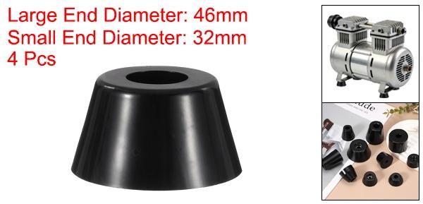 4個セット 防振ゴム足 46mm(長さ) x 32mm(幅) x 25mm(高さ) 8mm(ネジ穴径) アイソレーター ゴムバンパー クーラープレッサー用足パッド ジェネレーター・高圧洗浄機用 ブラック [2]