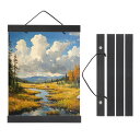 PATIKIL 2セット磁気ポスターハンガーフレーム8 インチ木製マグネット写真ハンガーフレーム幅広い吊りキット写真 絵画 アートワーク 地図 黒