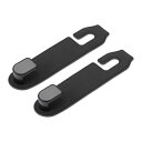 HEROFFIX 財布やバッグ用の2個セットのハンドバッグ 6.38"x1.65" 食料品バッグ 車のシートヘッドレストフック 頑丈な車のシートバックオーガナイザーフック ブラックのマイクロファイバーレザー