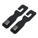 HEROFFIX 財布やバッグ 傘などのための2個入りの車のシートヘッドレストフック 頑丈な車のシートバックオーガナイザーフック ブラックのフェイクレザーと金属...