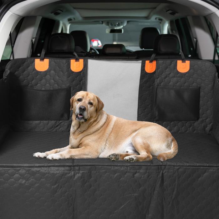 GLIDESMOOTH バックシート用犬用カーシートカバー 6層構造のデザイン メッシュウィンドウ付き 滑り止め..