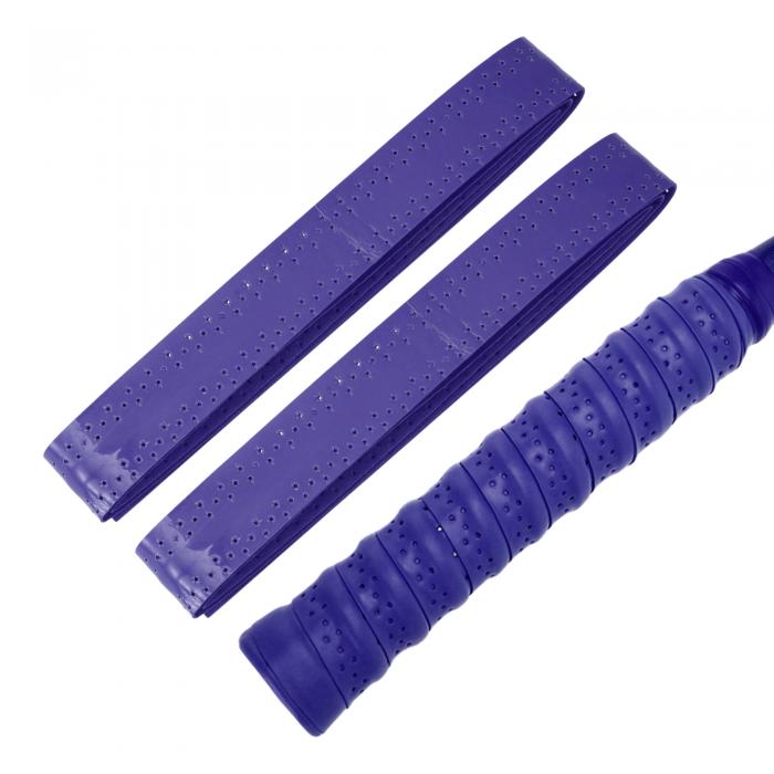 CAPASTEC グリップテープ テニス バドミントン 2本セット 多孔型 凸凹仕様 グリップ テープ 衝撃吸収 通気性抜群 ラケット用 ウェットタイプ 紫