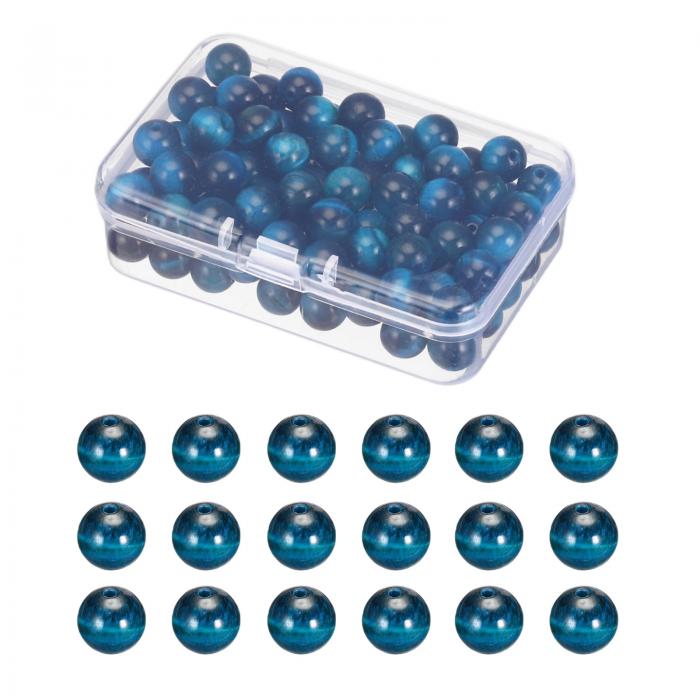 PATIKIL 8mm 天然石ビーズ ブルータイガーアイ ストーン 100個 ラウンド ルーズ 宝石ビーズ スペーサー..