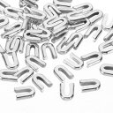 PATIKIL 50個5mm 3/16"幅 螺旋ボーンチップ 縫製用 亜鉛メッキ炭素鋼コルセットボーンチップカバーエンドキャップ コスチュームウェディングドレス用 シルバートーン