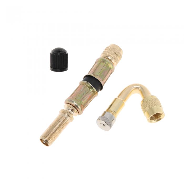 A ABSOPRO 1セット 45度の銅製タイヤバルブ延長アダプター フレキシブルプラスチック製75mmタイヤバル..