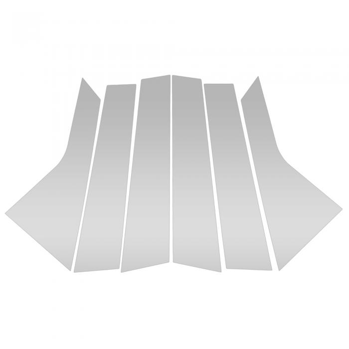 VekAuto Cadillacに対応XT5 2017-2023用6個入りのドアピラーウィンドウトリム シルバートーン フロントリア左右 アンチスクラッチステッカーピラーポスト ドアアウターエクステリアカバー