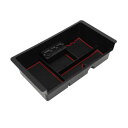 REPAIROCK シボレーに対応シルバラード1500用のフルセンターコンソールオーガナイザートレイ GMCに対応シエラ1500 2014-2018用アームレスト収納ボックスインサートトレイ バケットシート専用 プラスチック製 ブラック、レッド