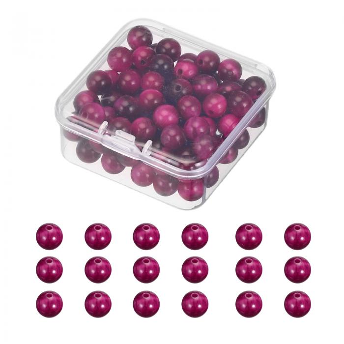 PATIKIL 6mm 天然石ビーズ ローズタイガーアイ ストーン 100個 ラウンド ルーズ 宝石ビーズ スペーサー..