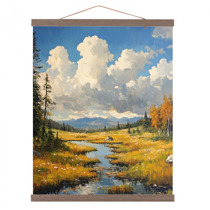 PATIKIL 1セット磁気ポスターハンガーフレーム24 インチ木製マグネットピクチャーハンガーフレーム広い吊りキット写真 絵 地図 ダーク茶色