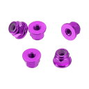 HEROFFIX 5個M2.5車用フランジナットアルミニウム合金 プラスチックゴムリングフラットヘックスロックフランジナット滑り止めロックフランジ紫ゴムリング車用オートバイ用