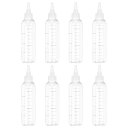 PATIKIL 110 ml/4オンスプラスチック製絞るボトル 透明なトップキャップ付き 8 個グラデーション付きラウンドディスペンシングボトル 液体 クラフト オイル 調味料用空ボトル