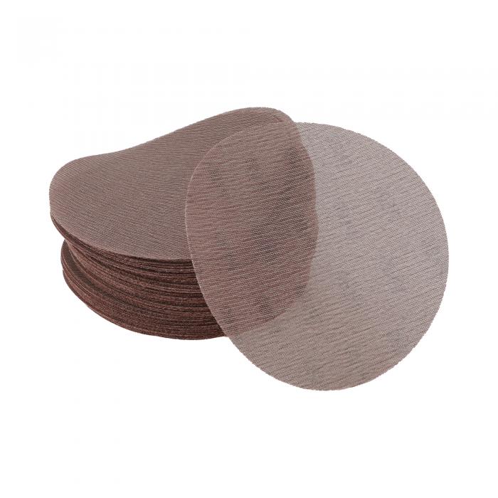 HEROFFIX 50個の車用木製研磨ディスク スムージングフックループ研磨シート 8インチ 180番茶色のアルミニに対応ウムオキサイド