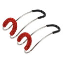 HEROFFIX 財布やバッグ 傘などに最適な2個セットの車のシートヘッドレストフック 頑丈な車のシートバックオーガナイザーフック 赤いラインストーン4.33"x1.42"